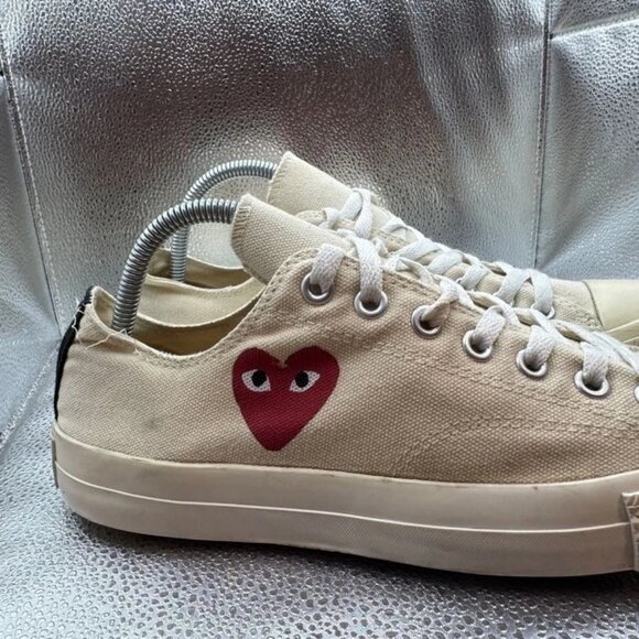 Size M9/W11 Converse Chuck 70 Comme des Garçons Unisex Beige Low Top Sneakers - Picture 2 of 9
